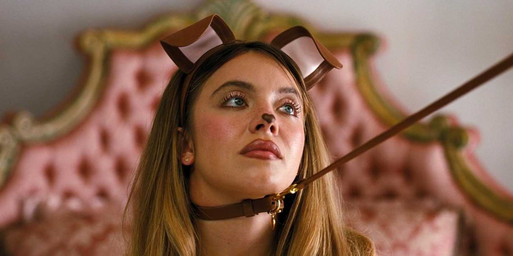 Cassie em uma coleira de cachorro em Euphoria