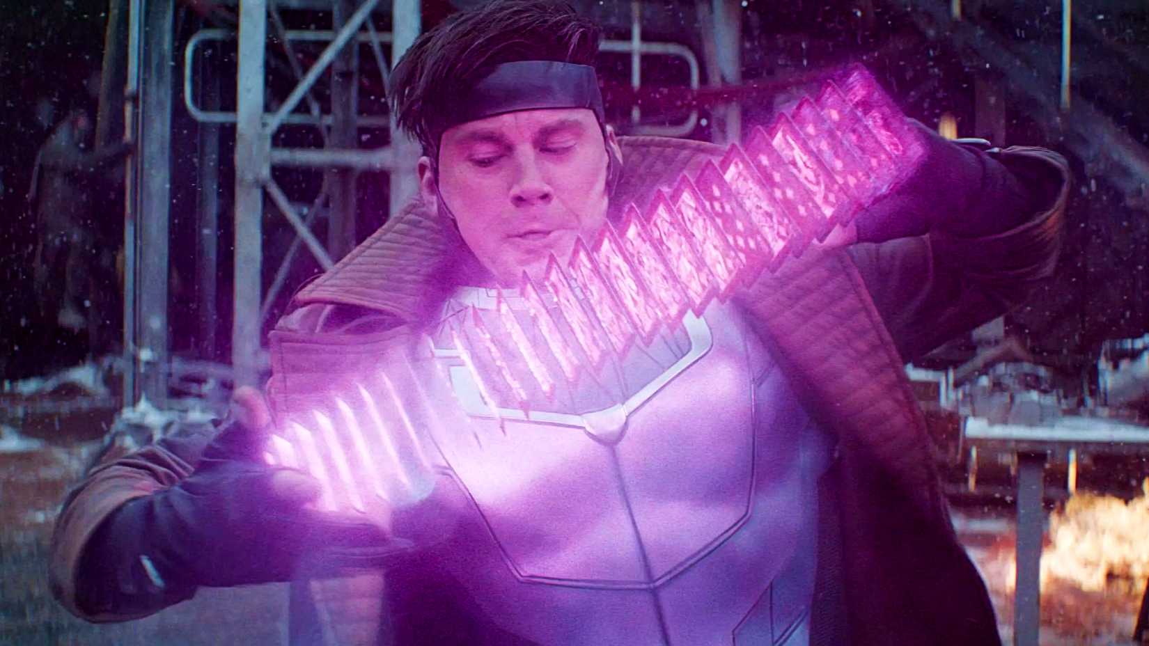 Channing Tatum as Gambit with his cards in Deadpool & Wolverine