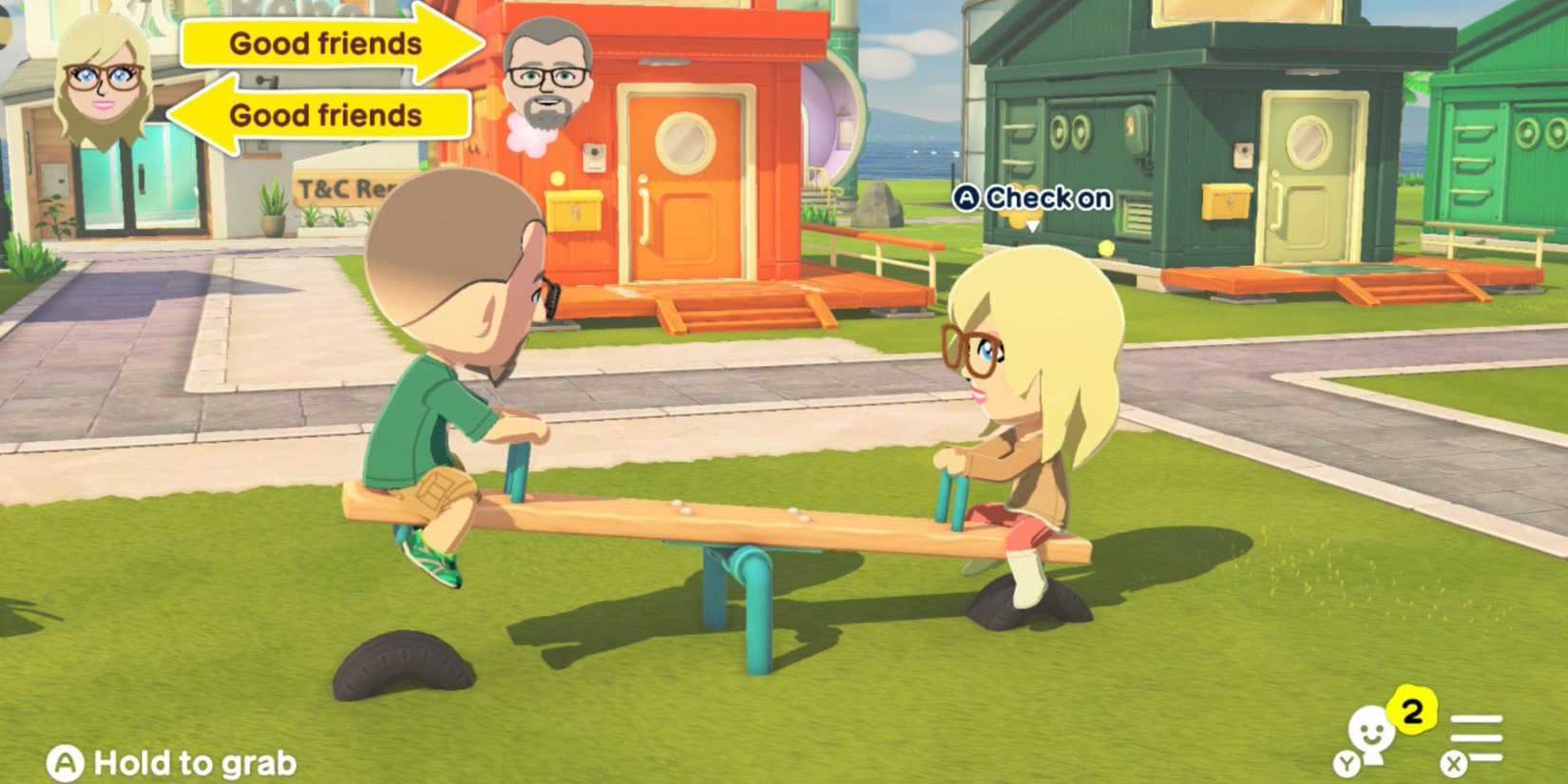 characters on a seesaw in Tomodachi Life Living The Dream