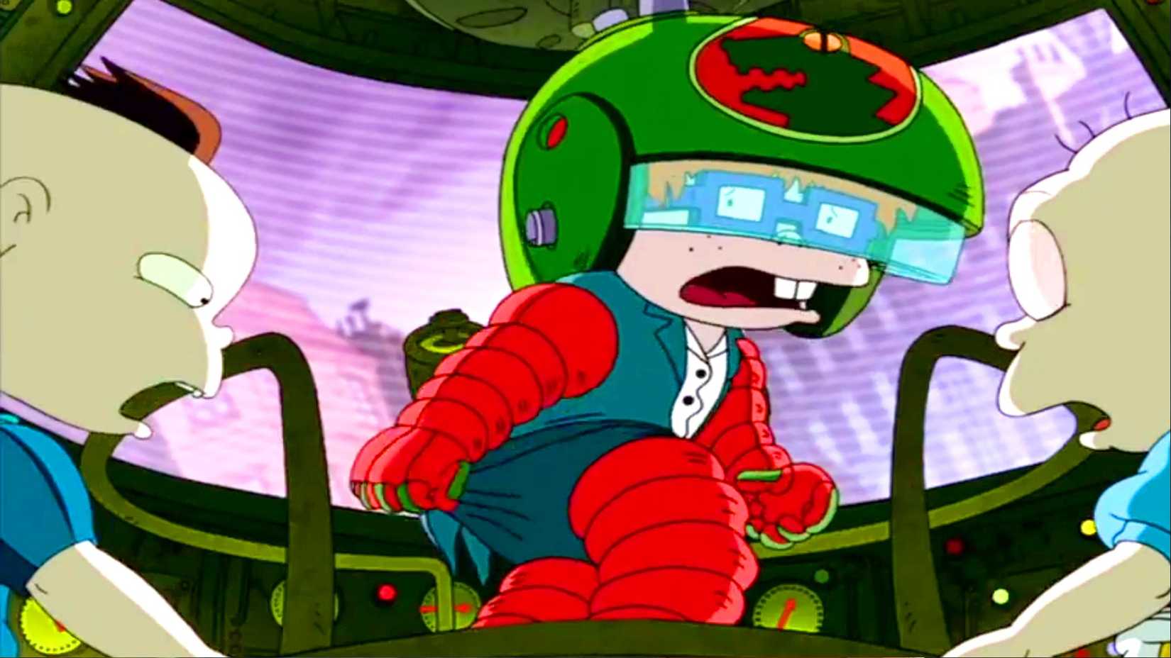 Children look panicked in a still from Rugrats in Paris the Movie