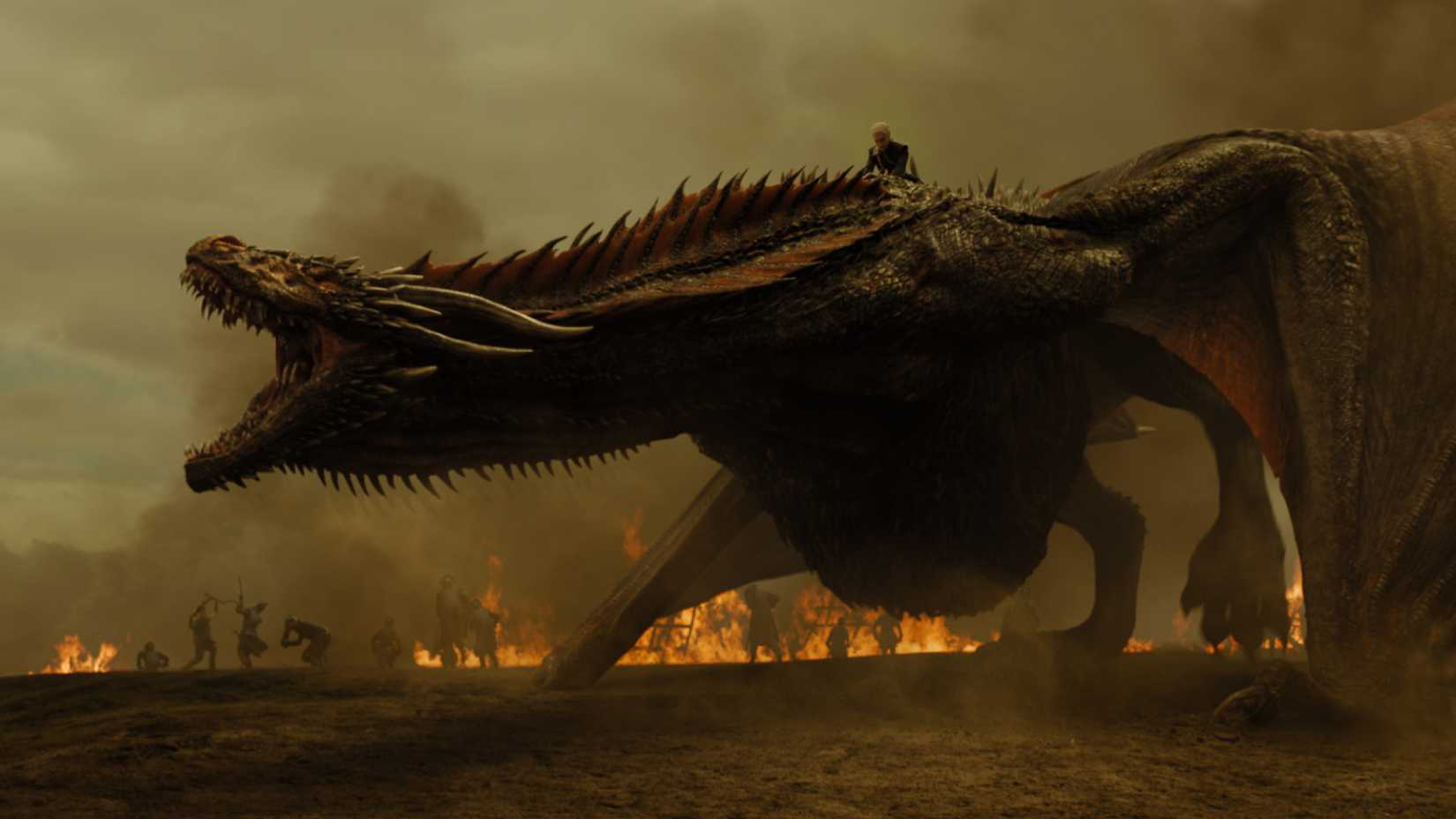 daenerys targaryen riding a dragon in game of thrones