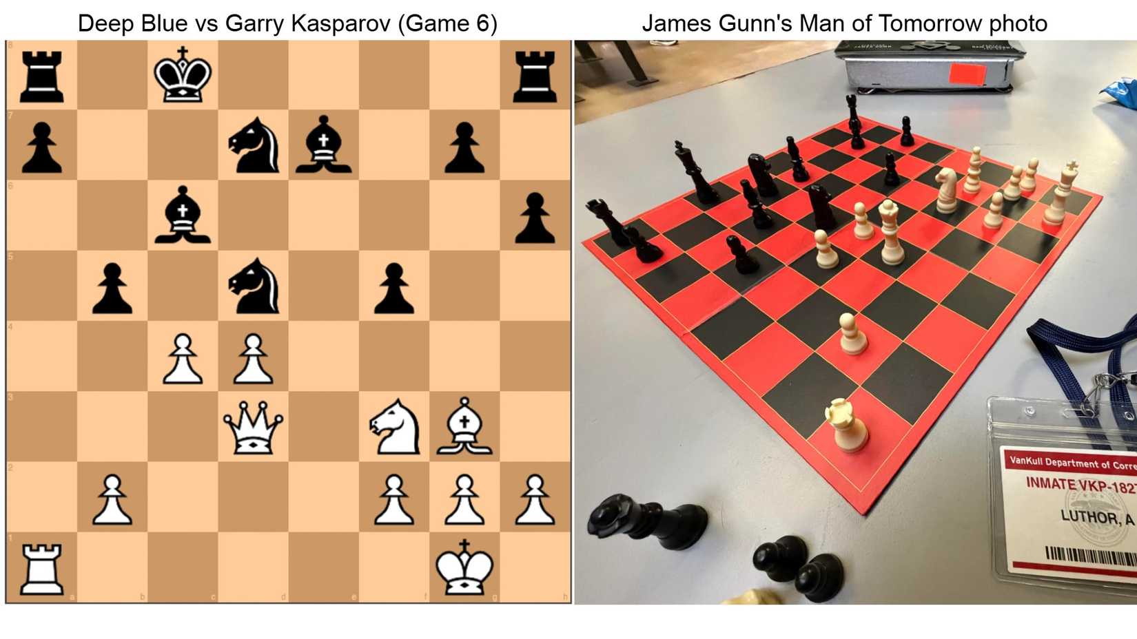 Deep Blue v Kasparov and James Gunn Chess Board