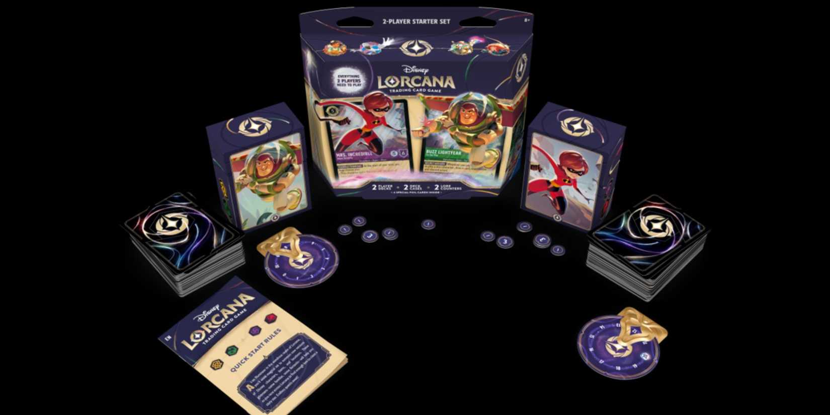 Disney Lorcana two player starter deck with Wilds Unknown set