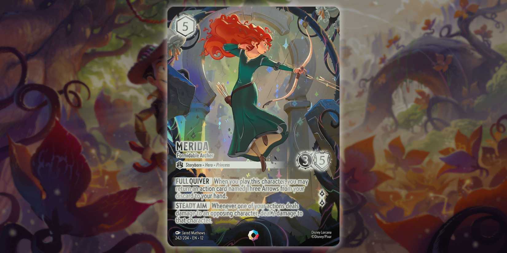 Disney Lorcana Wilds Unknown iconic card Merida Formidable Archer