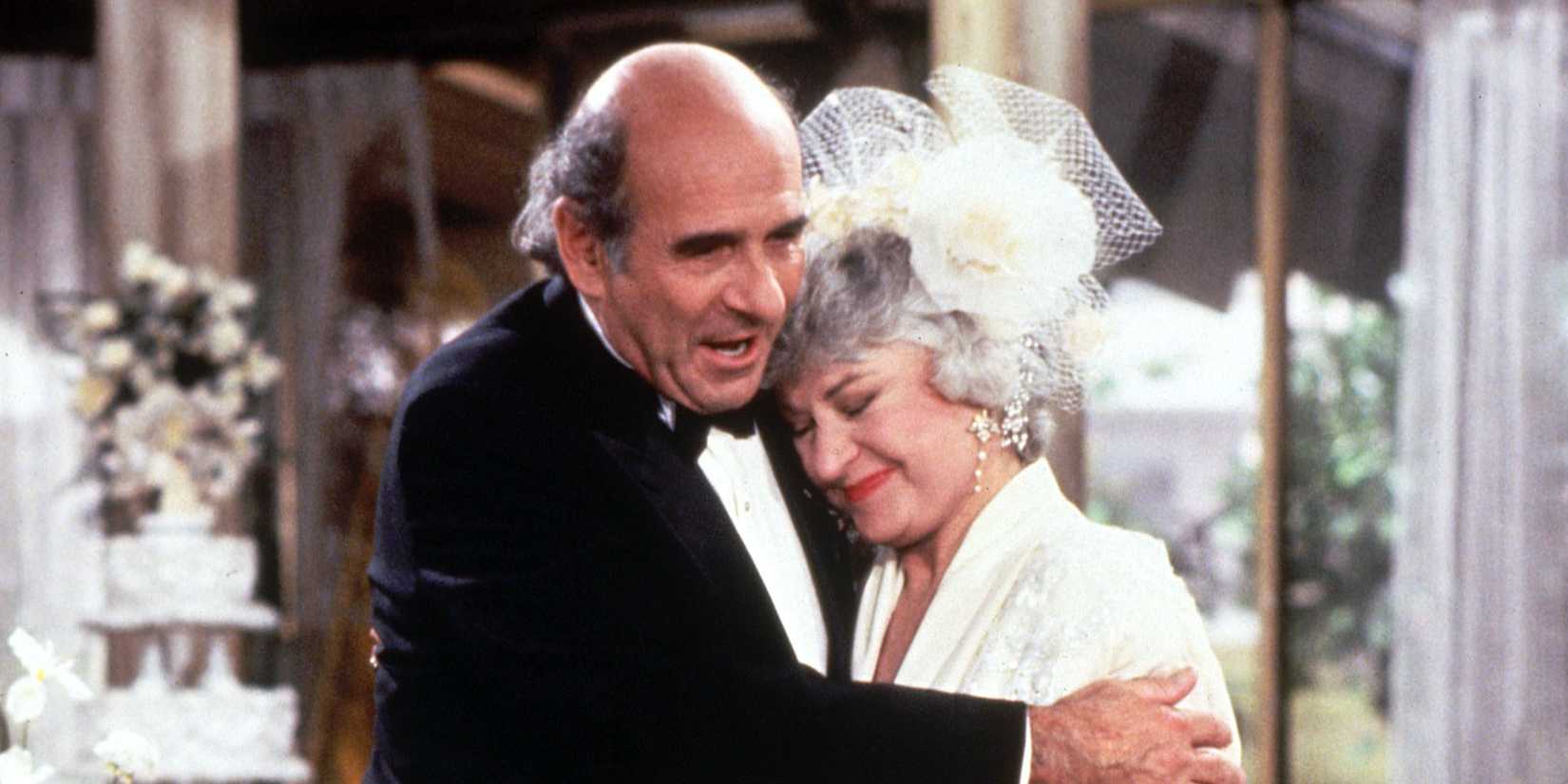 Dorothy and Stanley hug in Golden Girls season 6