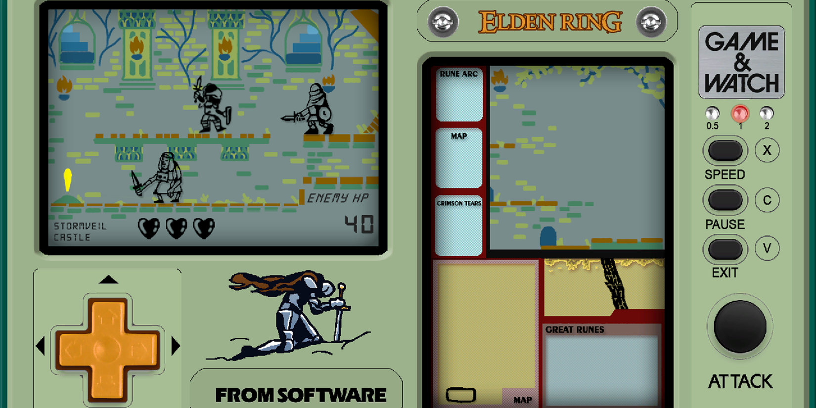 Elden Ring Game and Watch style regular battle