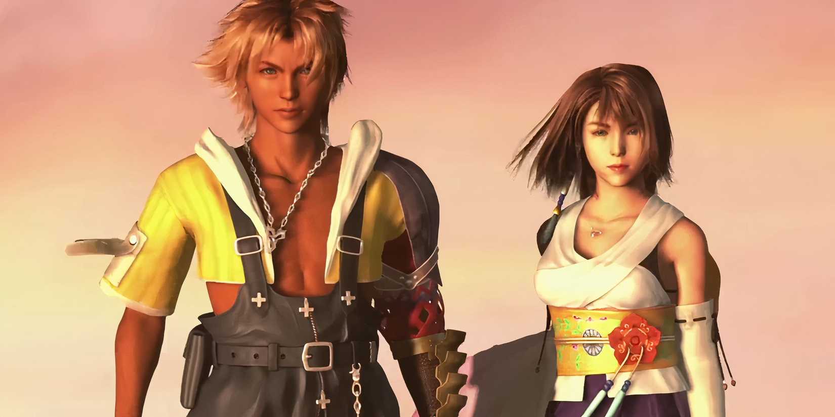 FFX main characters at sunset from X-2