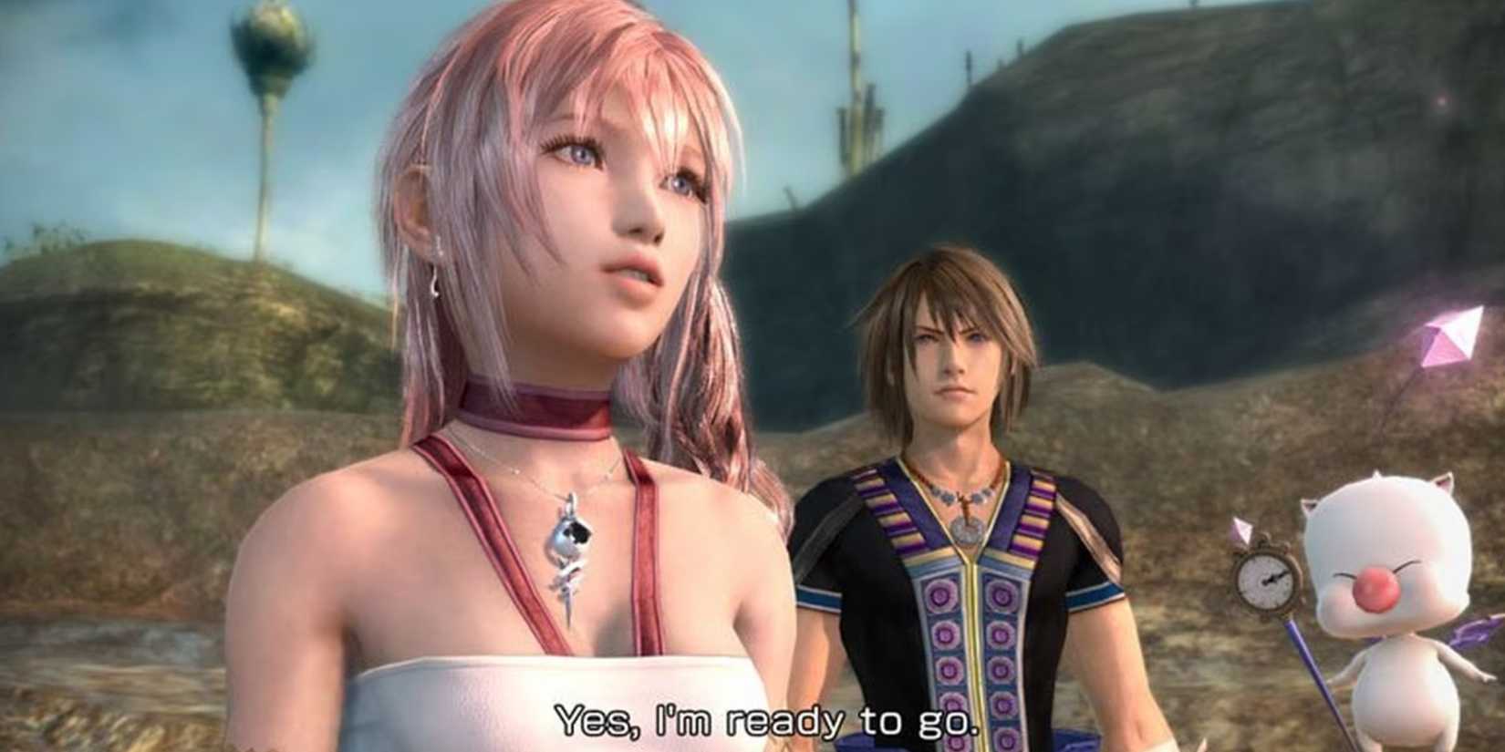 Final Fantasy XII-2 image of Sarah, Noel, and Mog