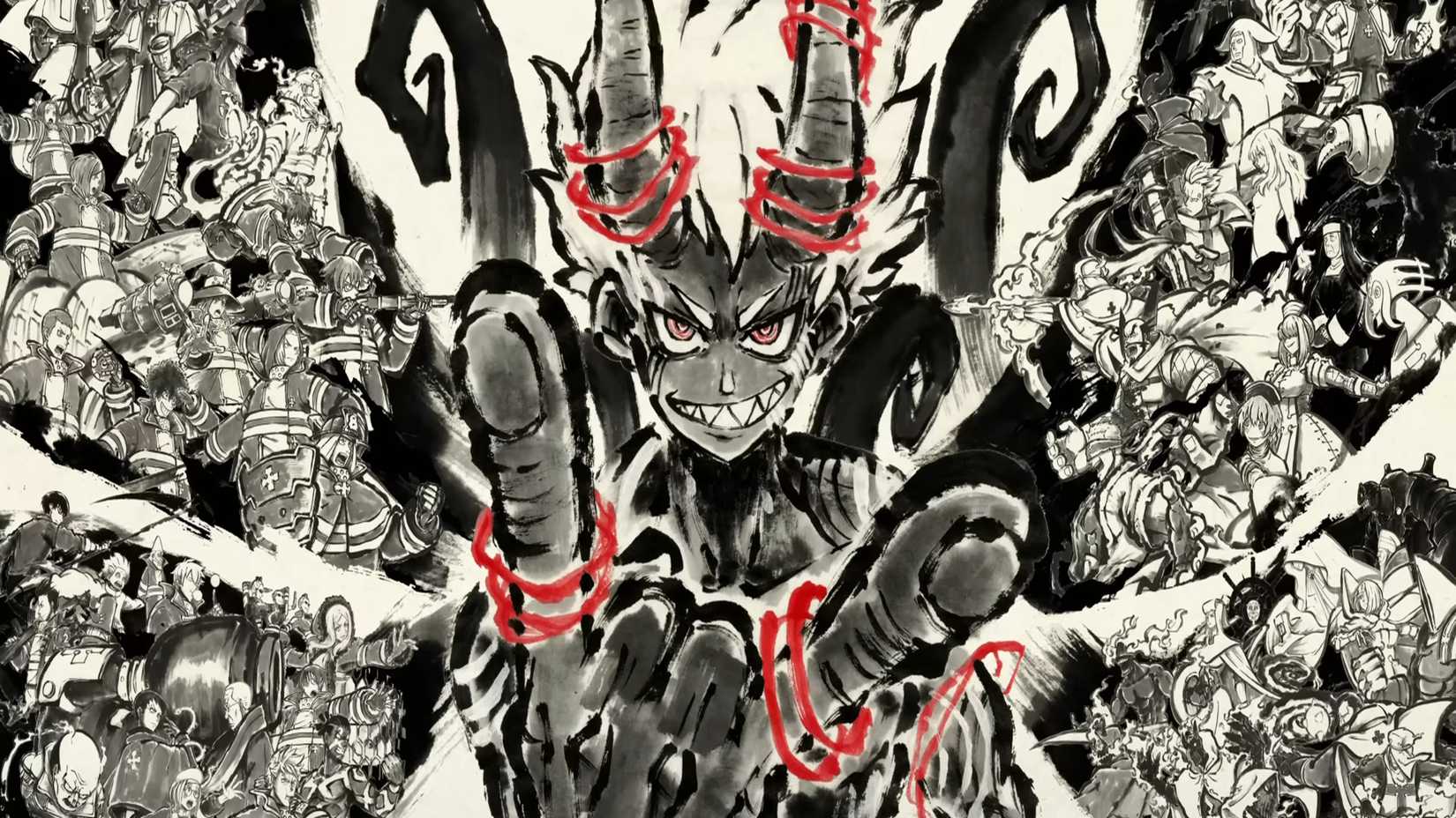 The cast of Fire Force in the final opening