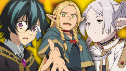 Frieren Beyond Journey's End, Delicious in Dungeon, and Wistoria Wand and Sword - Anime Featured Images