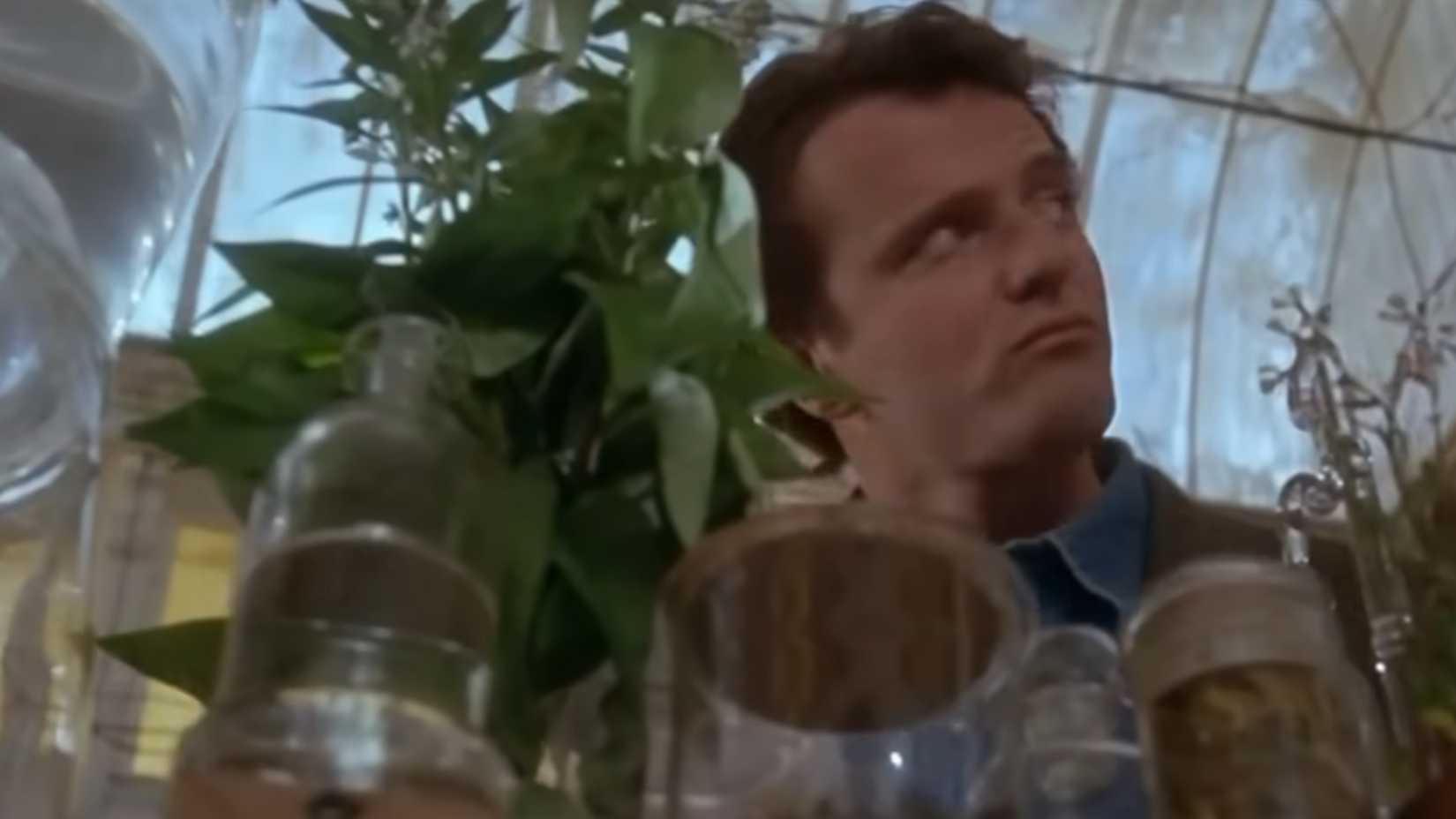 Gary investigating Sallys greenhouse and plants in Practical Magic