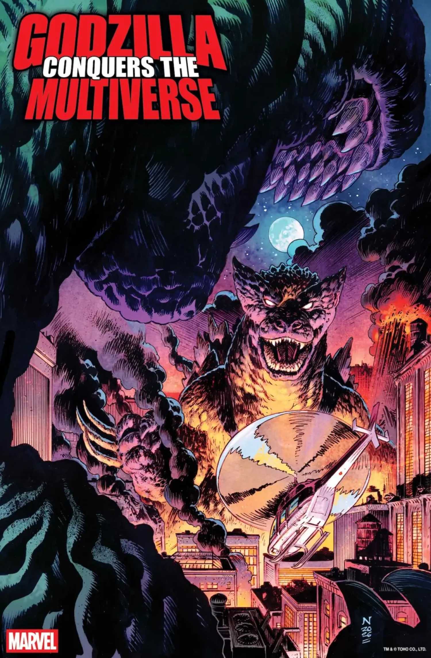 godzilla conquers the multiverse cover showing wolverine godzilla claws 2