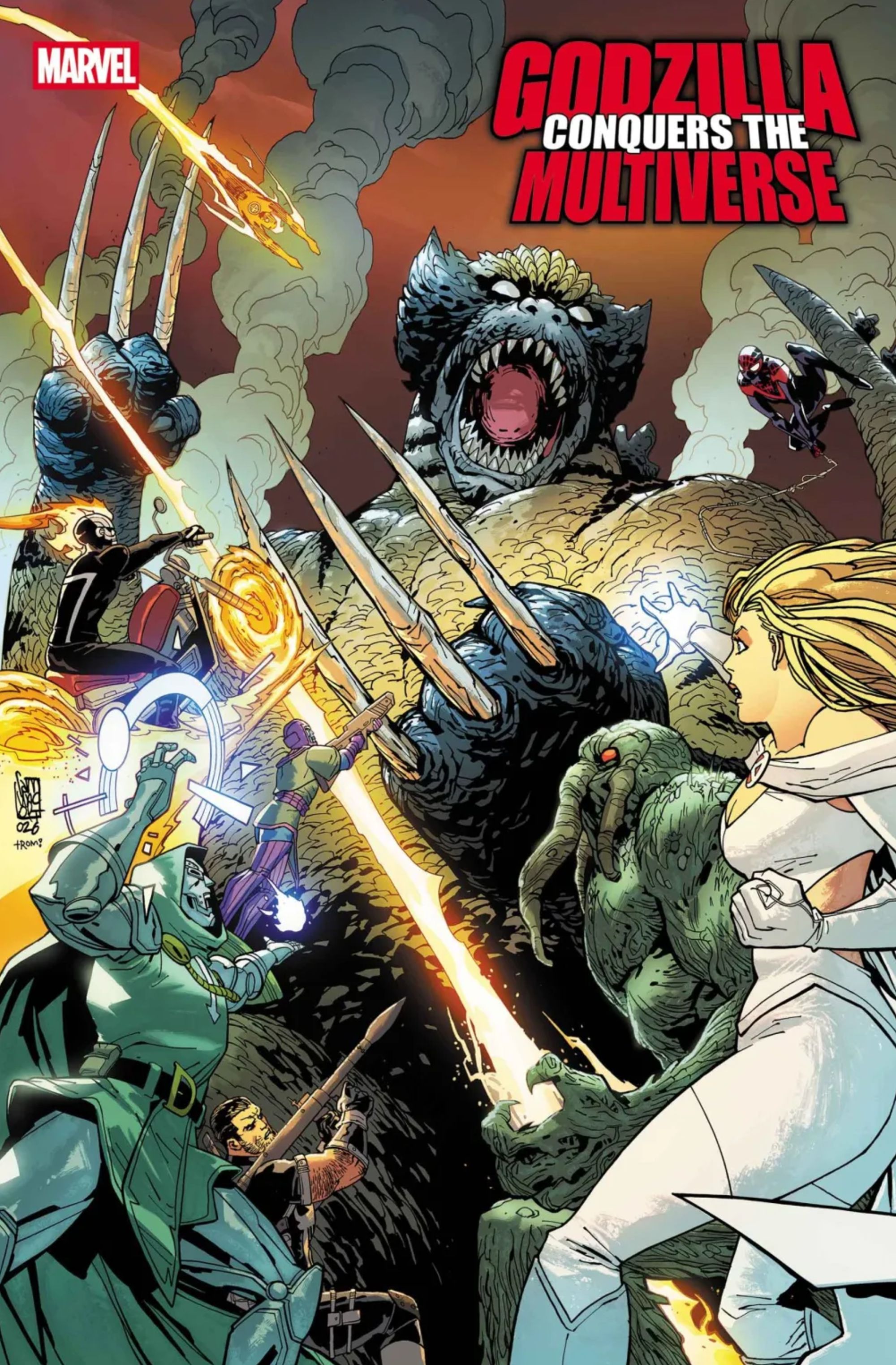 godzilla conquers the multiverse cover showing wolverine godzilla claws