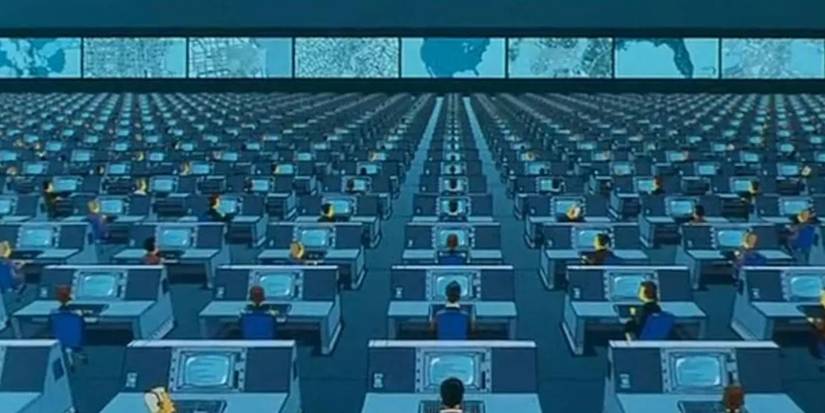 Funcionários do governo espionando cidadãos em Os Simpsons
