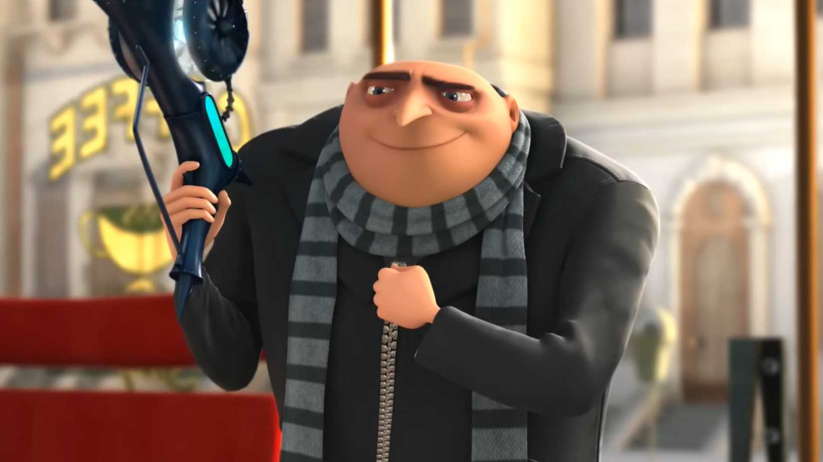 Gru empunhando uma arma futurista em Meu Malvado Favorito (2010)
