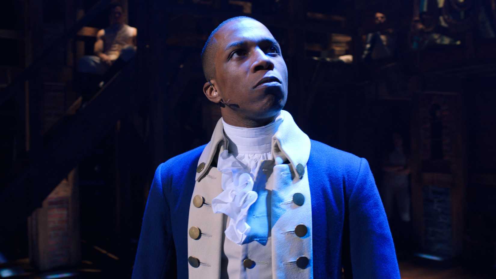 Aaron Burr looks up and to the side in the Hamilton proshot