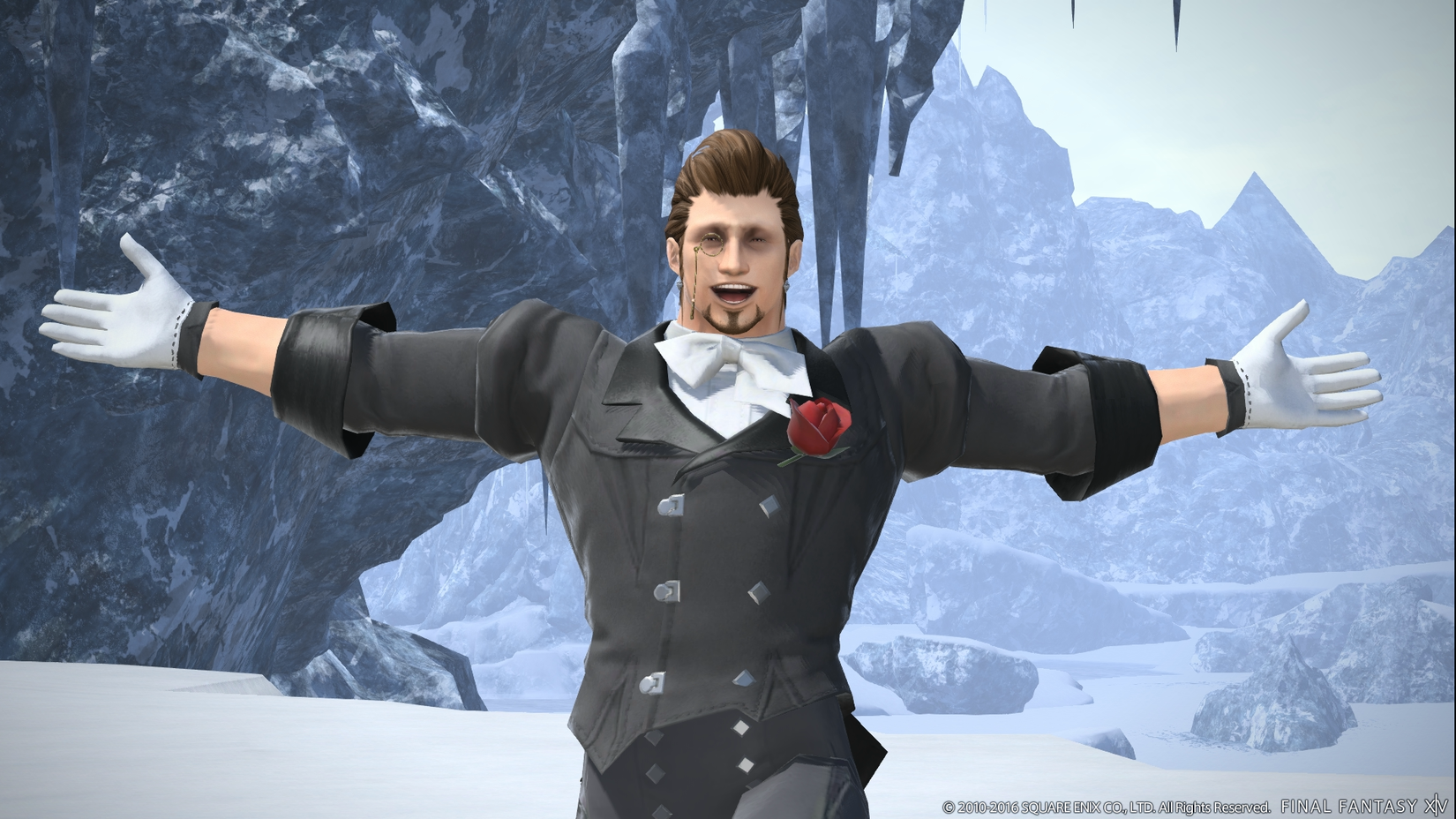 Hildibrand smiling with his arms open in final fantasy 14