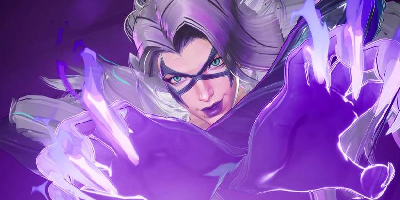 Marvel Rivals Black Cat introduction cutscene from Hero select menu