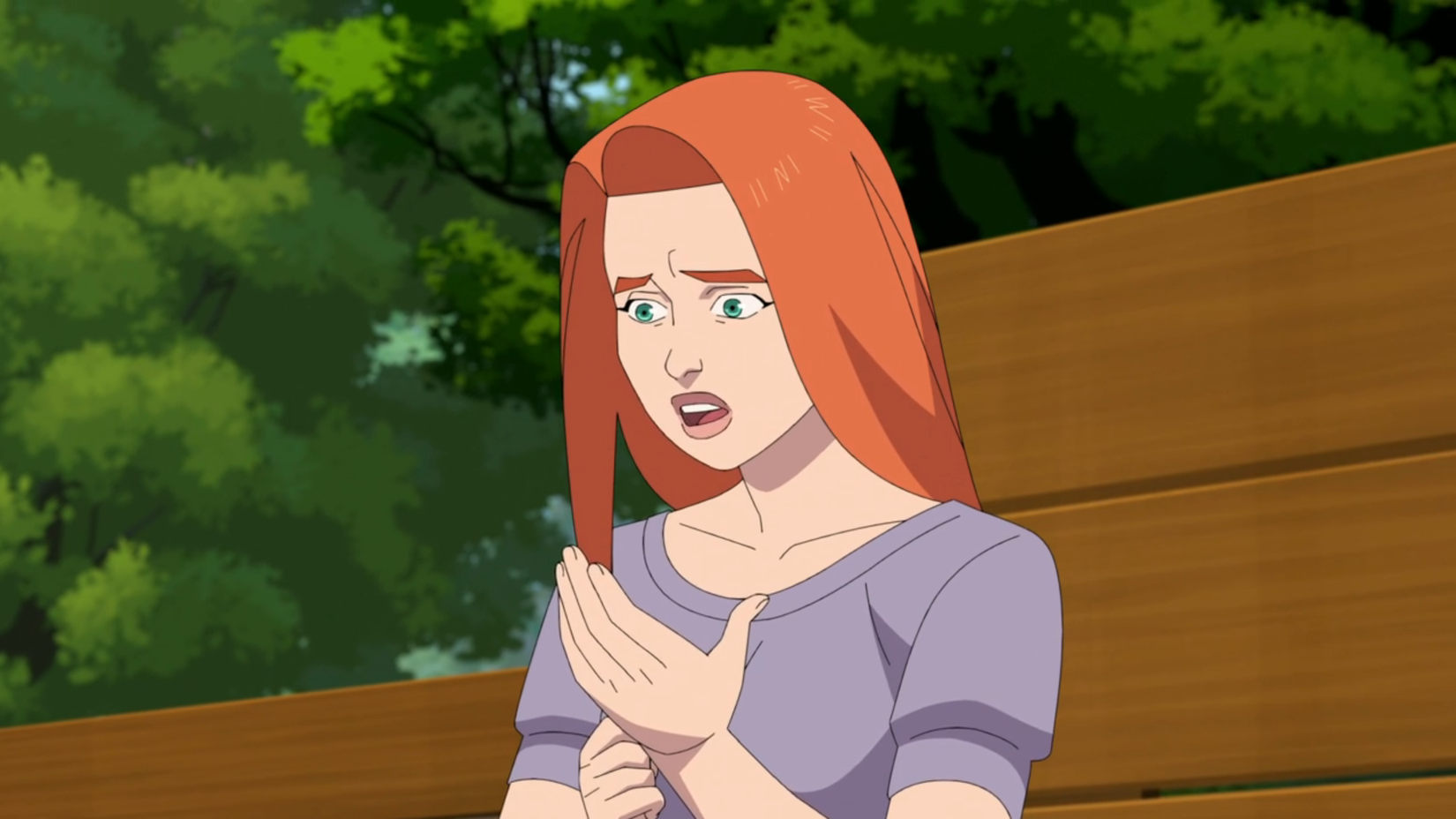 Atom Eve conversando com uma expressão preocupada na 4ª temporada de Invincible