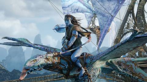 Jake rides an Ikran in Avatar Fire and Ash