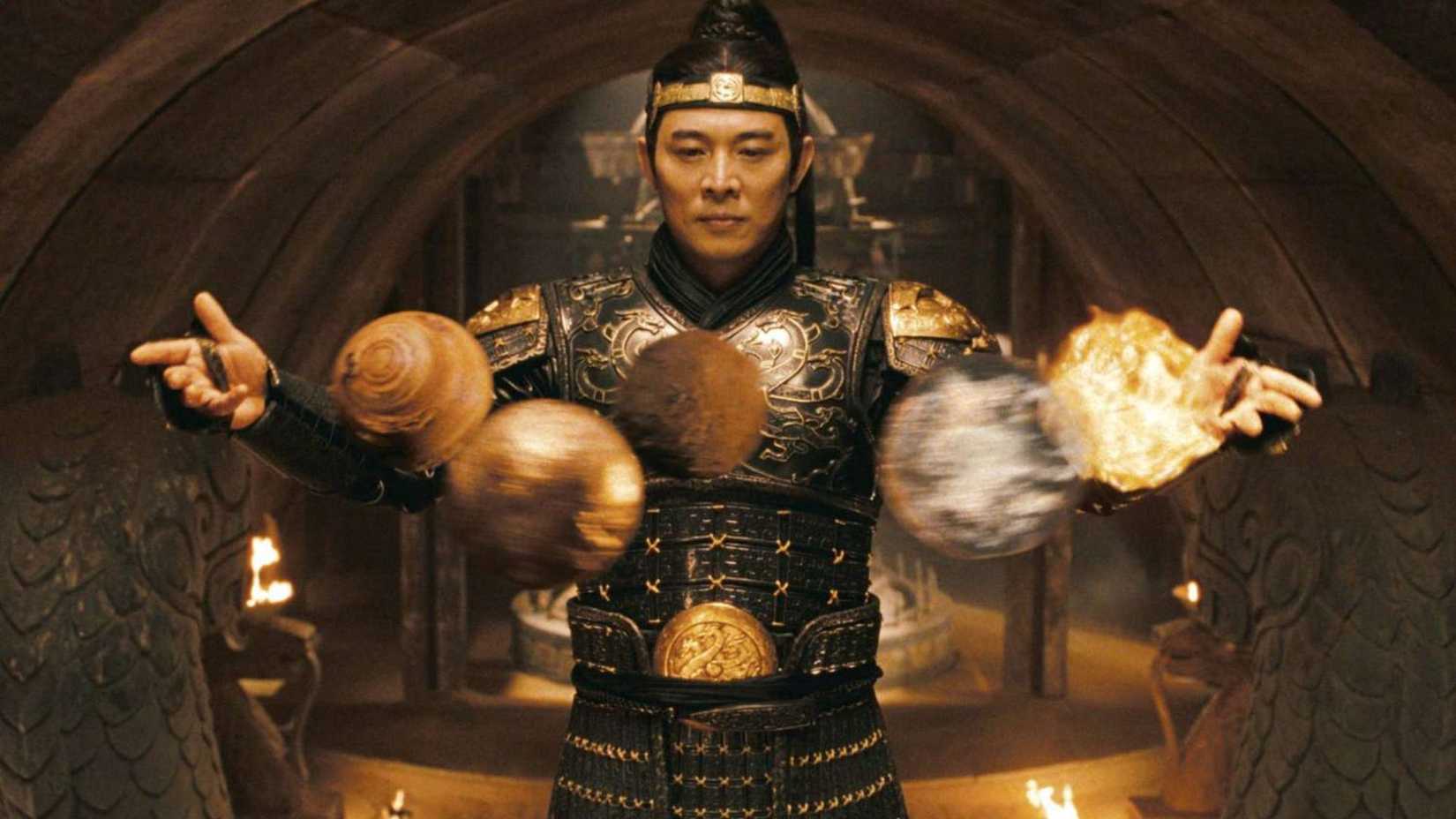 jet li as qin shi huang using magic in the mummy tomb of the dragon emperor