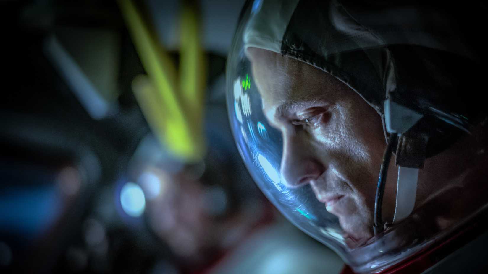 Ed Baldwin in his space suit looking serious. 