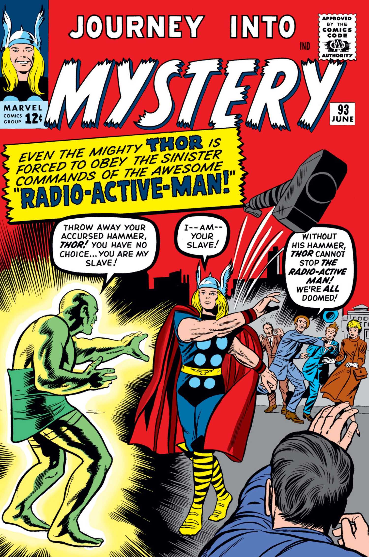 JOURNEY INTO MYSTERY 93 COVER SHOWING THOR BEING CONTROLLED BY RADIOACTIVE MAN