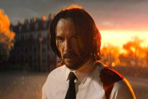 Keanu Reeves at the end of John Wick Chapter 4
