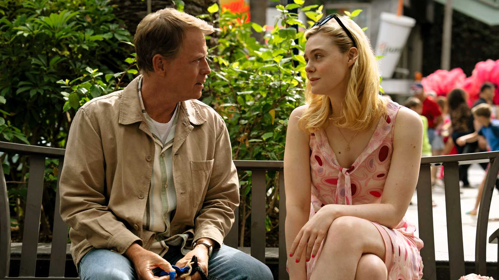 Kenny and Margo sit together on a bench talking in Margo's Got Money Troubles episode 5