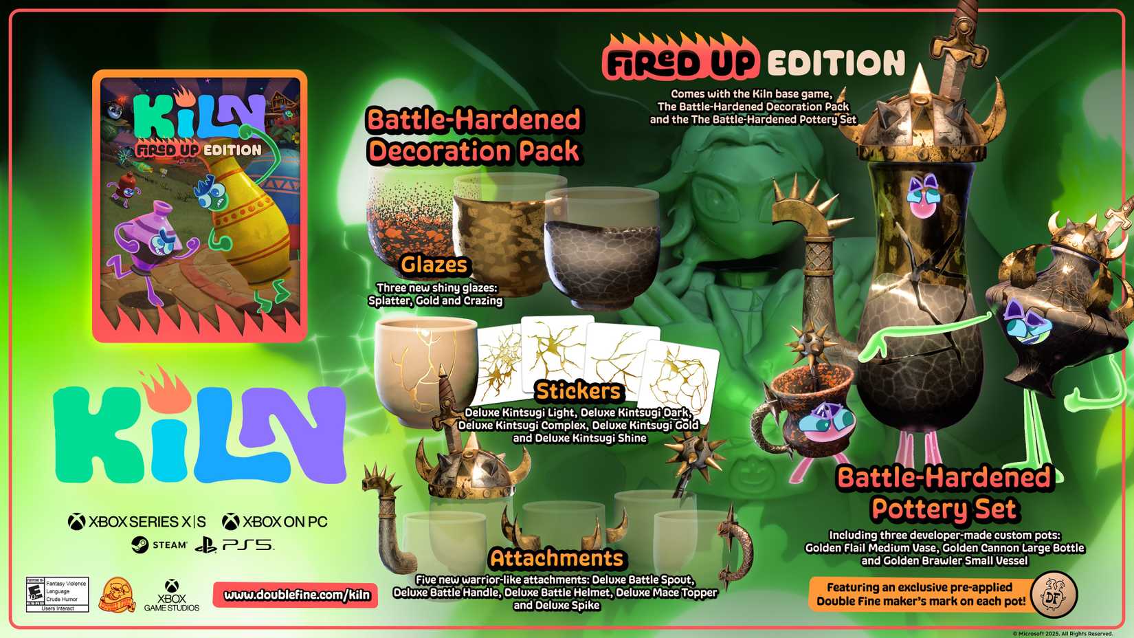 Infographic showing the contents of Kiln Fired Up edition.