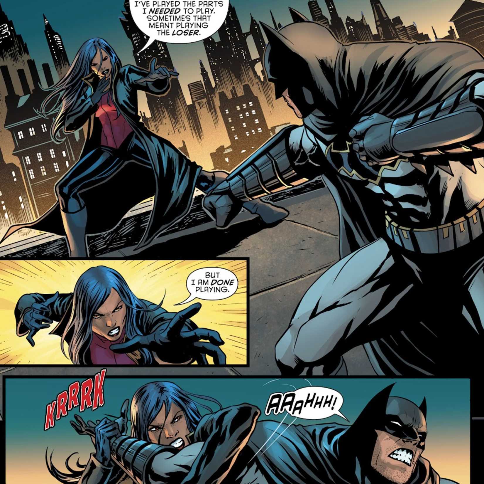 lady shiva outfights batman