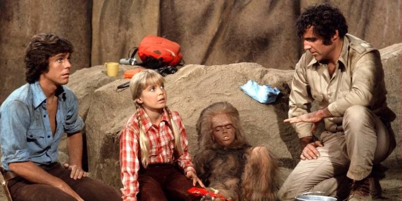 Tehe Marshall family in a cave in Land of the Lost 1974