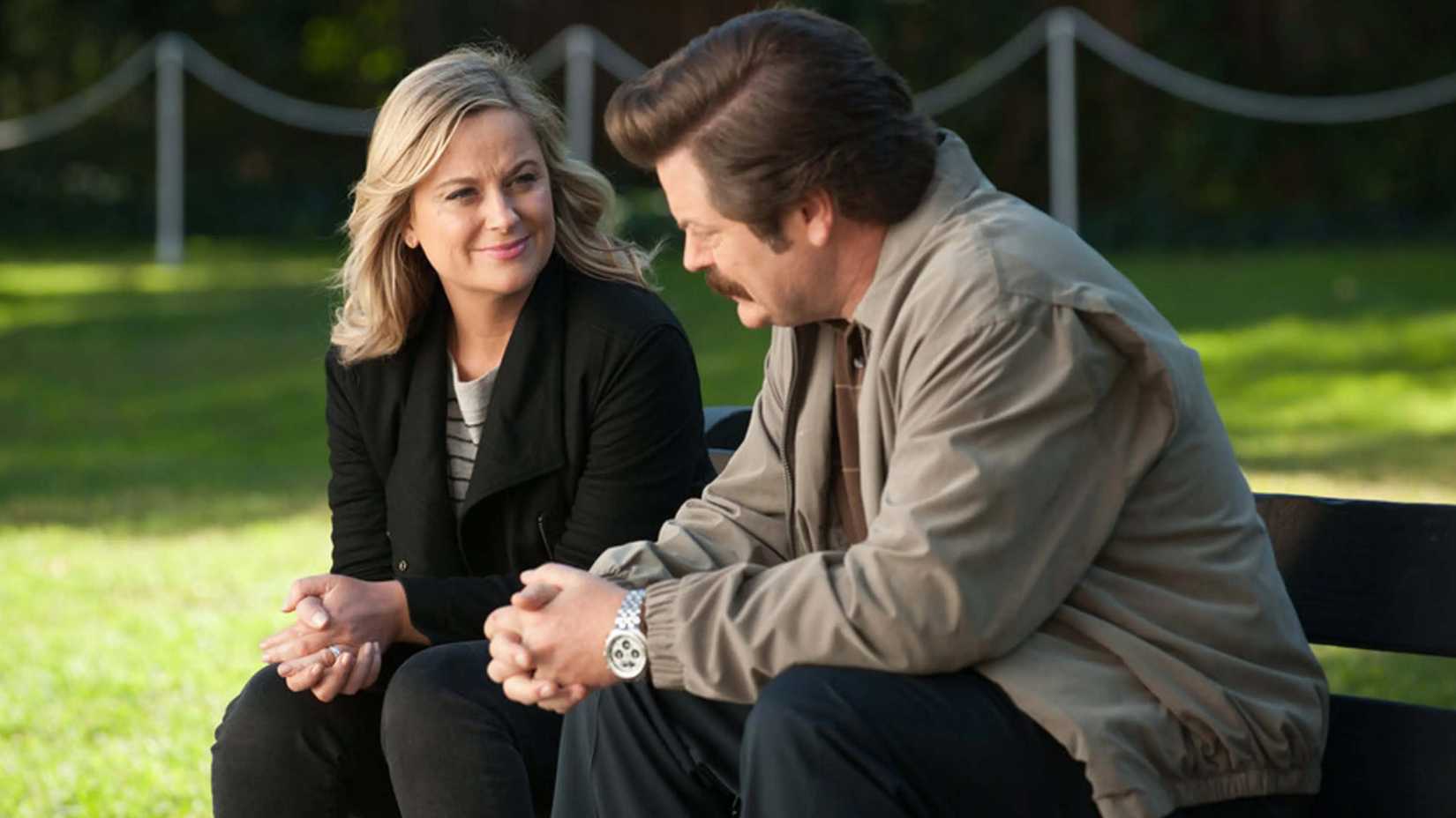 Leslie e Ron no final da 7ª temporada de Parks and Recreation