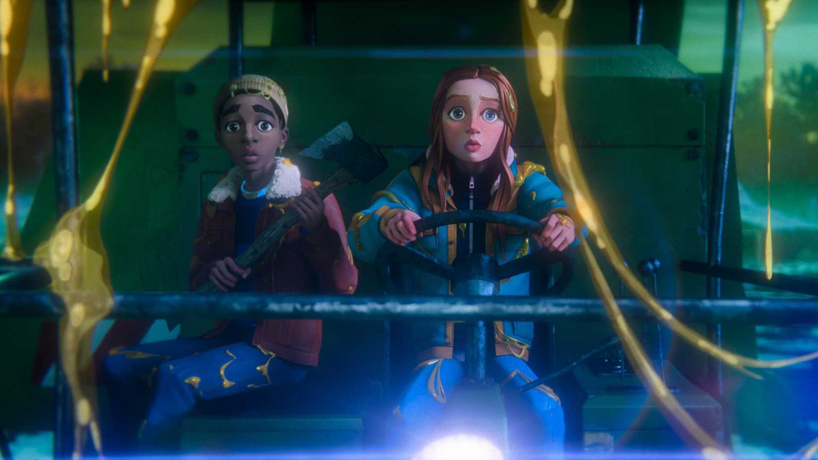 Lucas and Max in Stranger Things Tales from '85