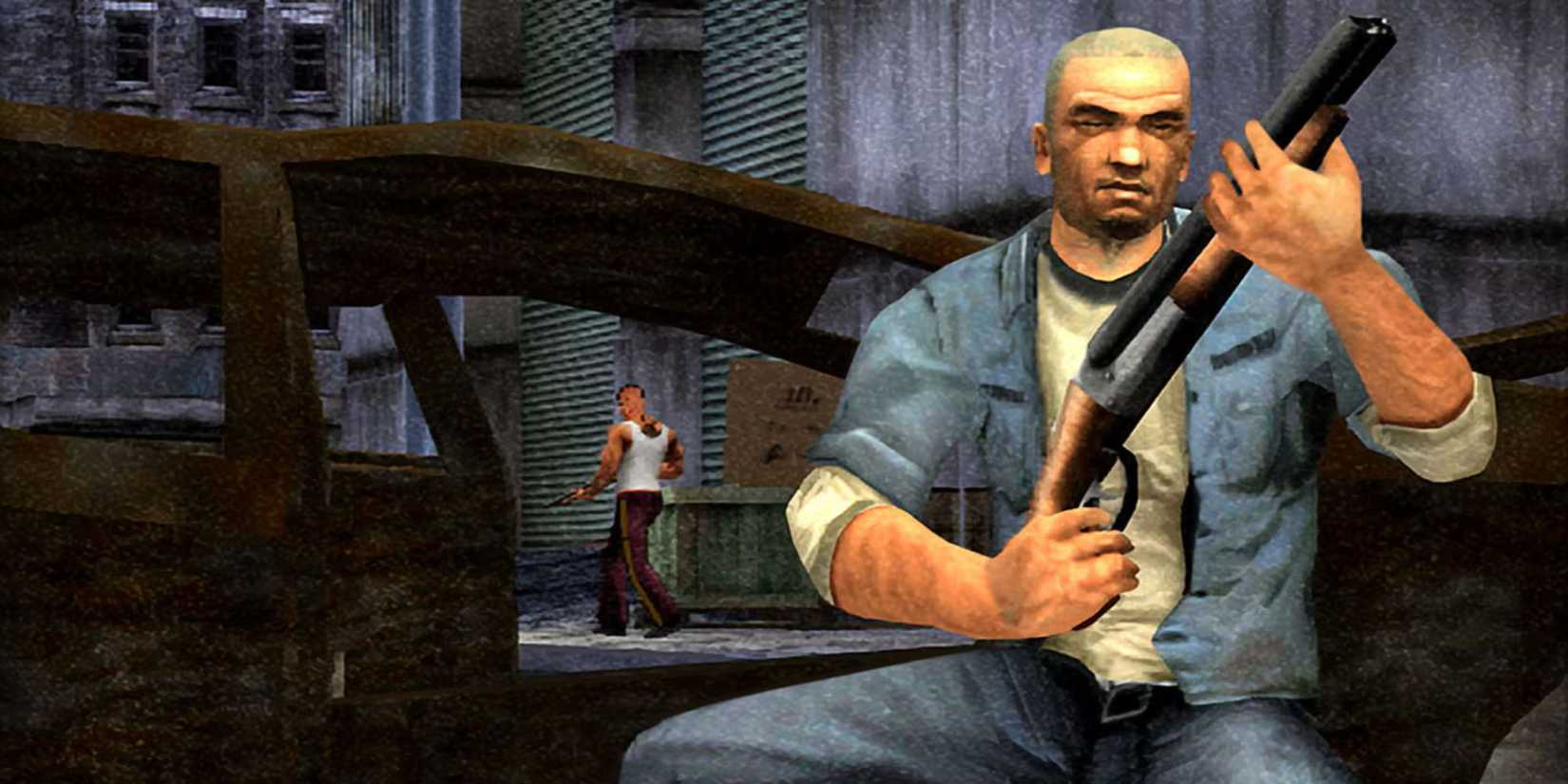 Hiding with a shotgun in Manhunt