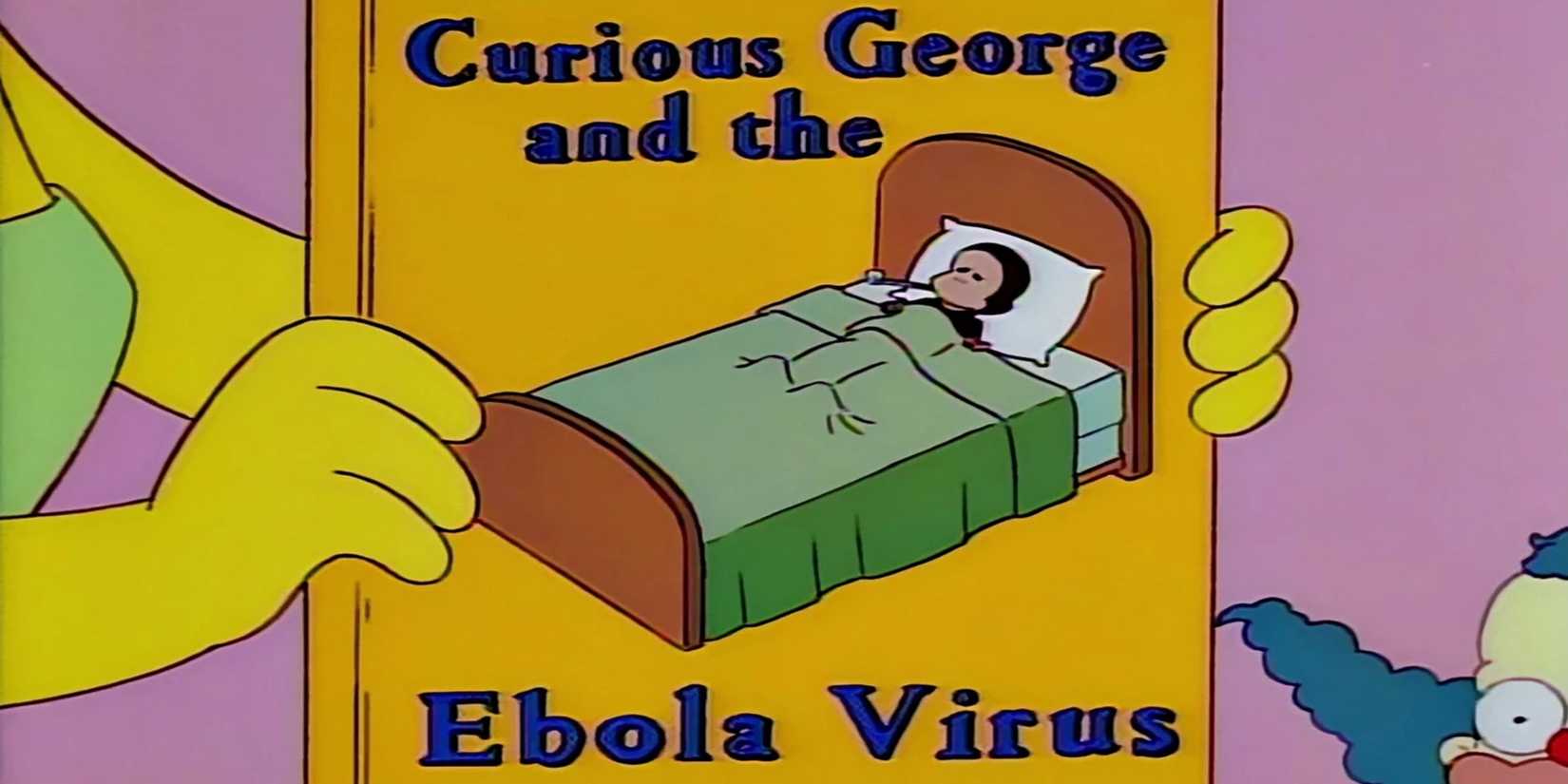 Marge segura um livro do Curious George em Os Simpsons