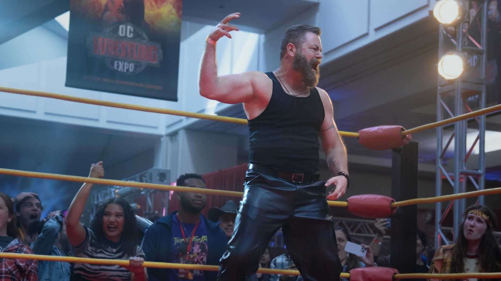 Jinx stands in the wrestling ring doing his signature pose in Margo's Got Money Troubles episode 4.
