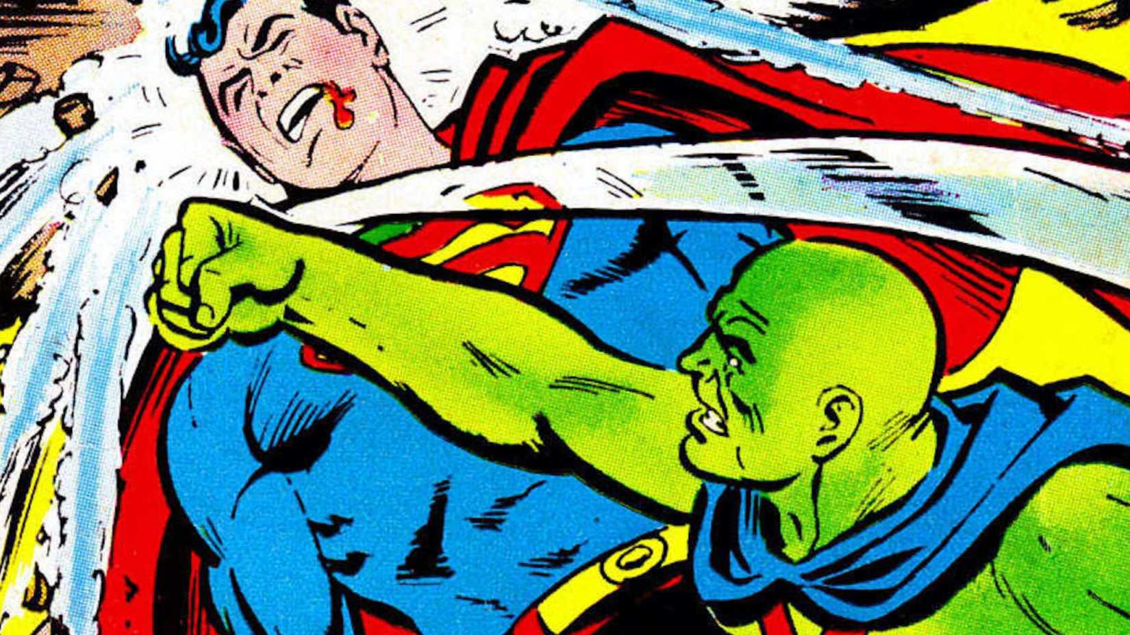Martian Manhunter punches Superman DC Comics