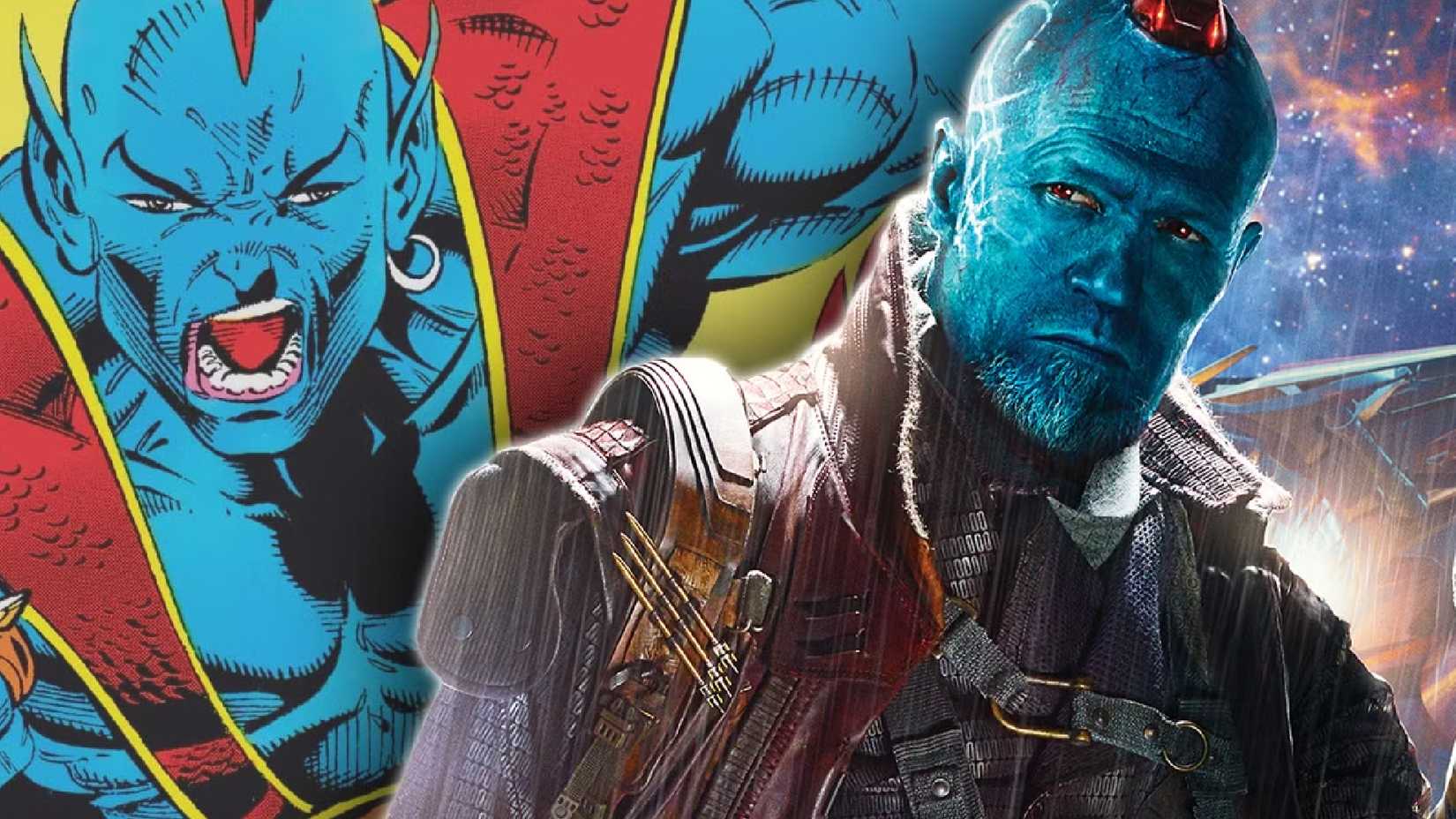 michael rooker's yondu from guardians of the galaxy movies and original comic version