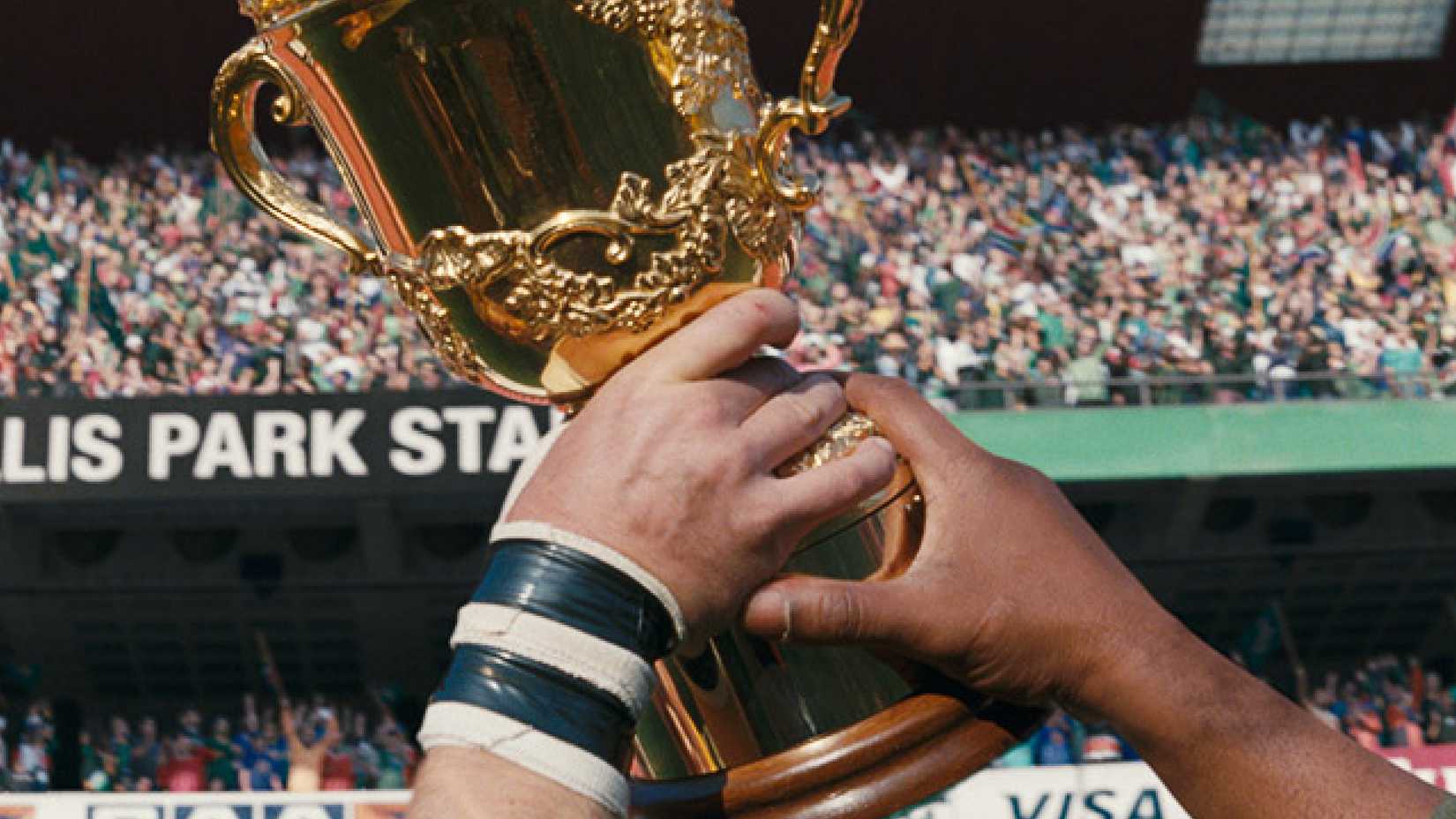 moment from the movie invictus where a trophy is raised