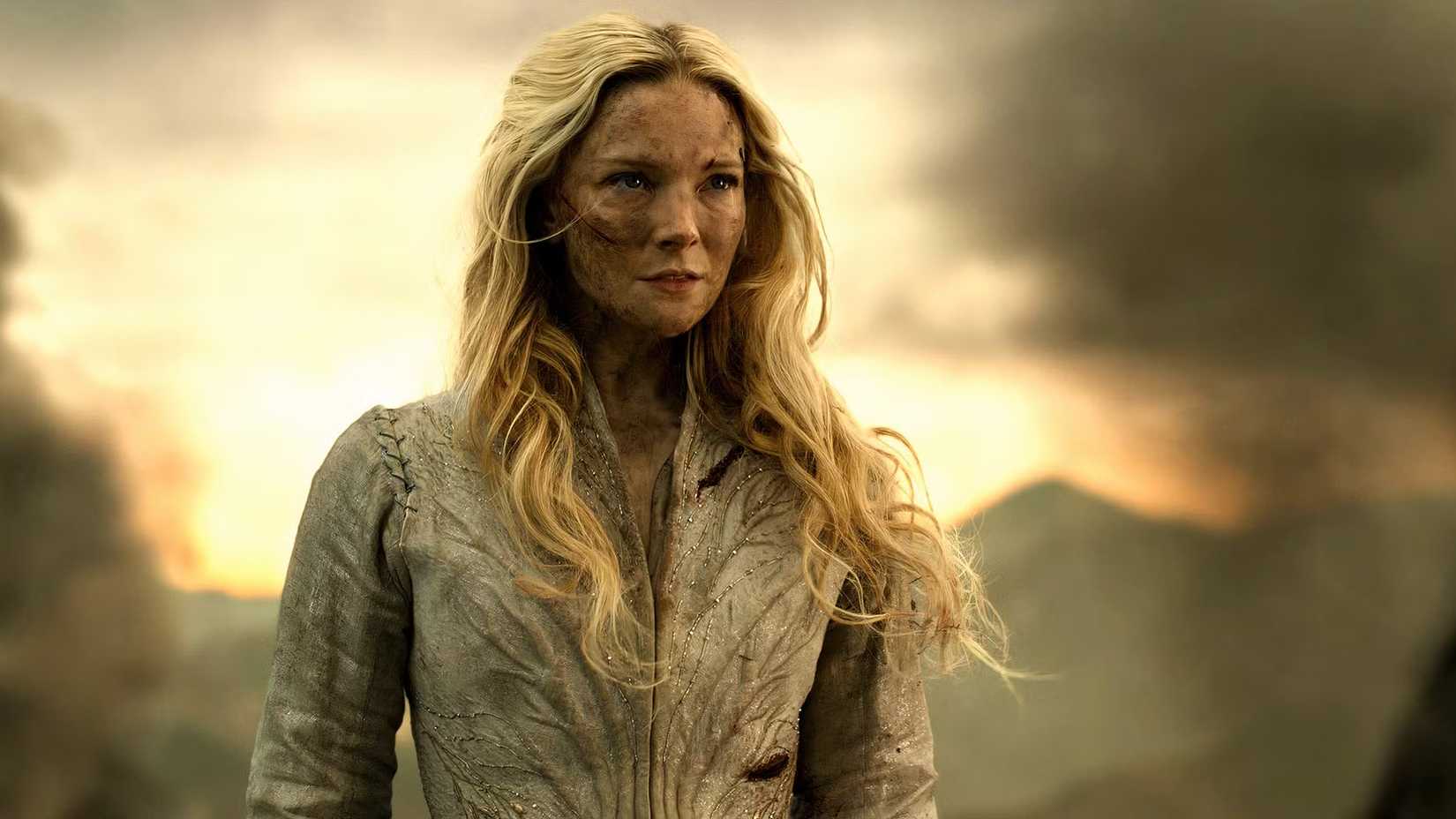 morfydd clark as galadriel in the lord of the rings the rings of power season 2 finale 1