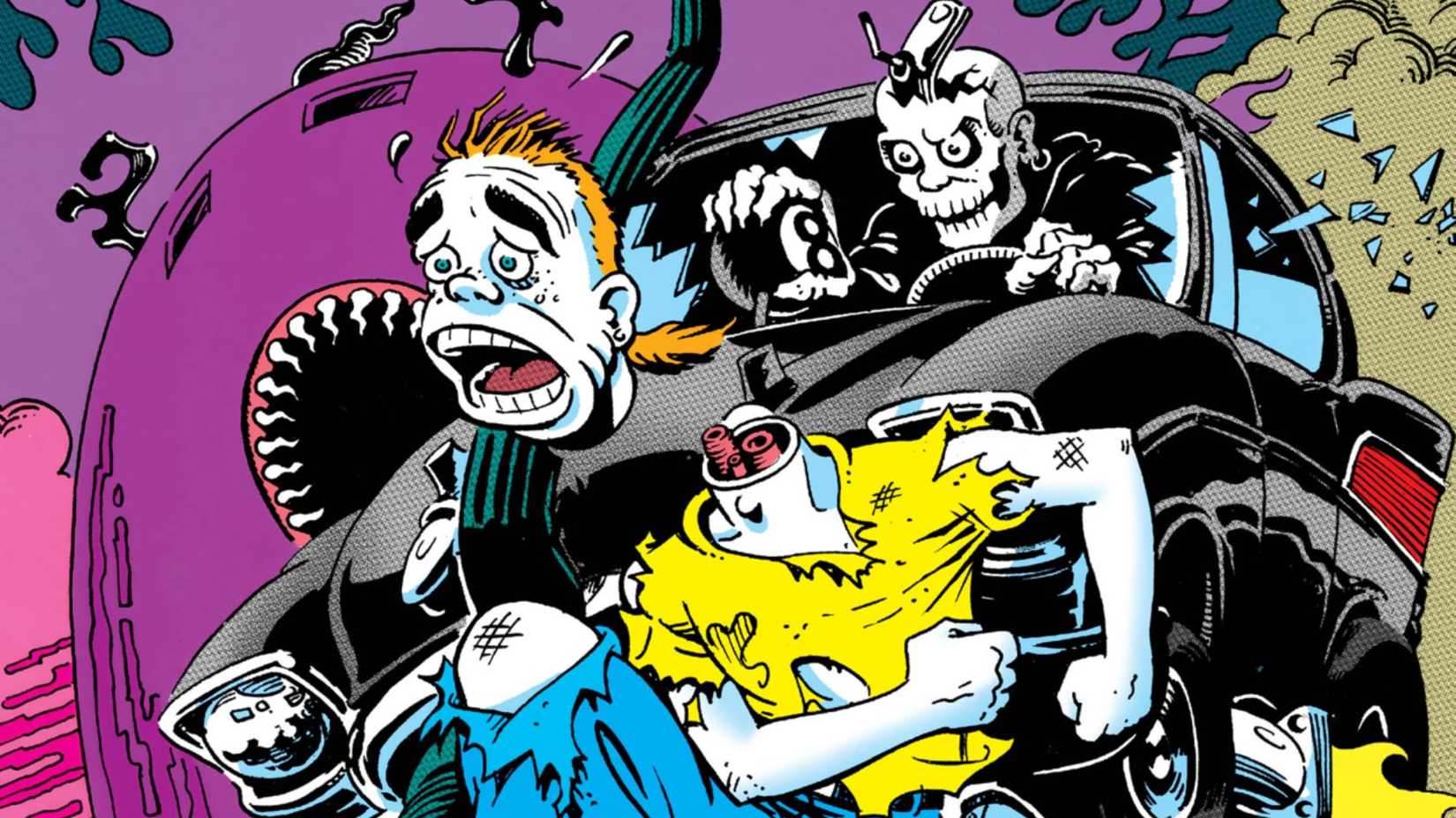 Arte da capa da edição 1 de Mort the Dead Teenager da Marvel Comics.