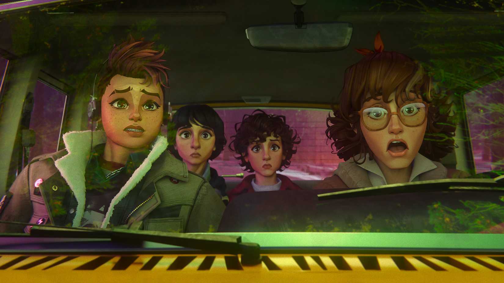 Nikki Mike Eleven and Ms Baxter in Stranger Things Tales from '85