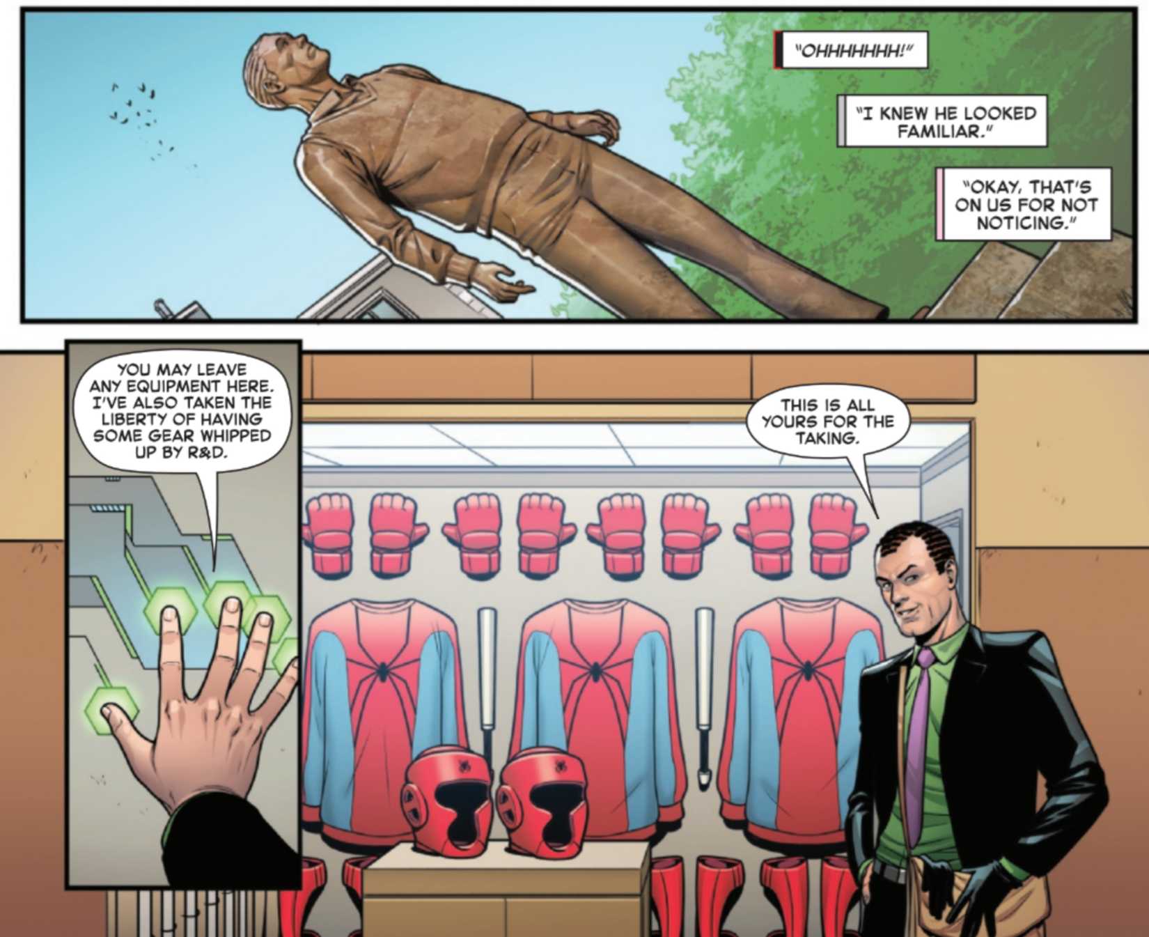 norman osborn showcases the new spider-man team's base