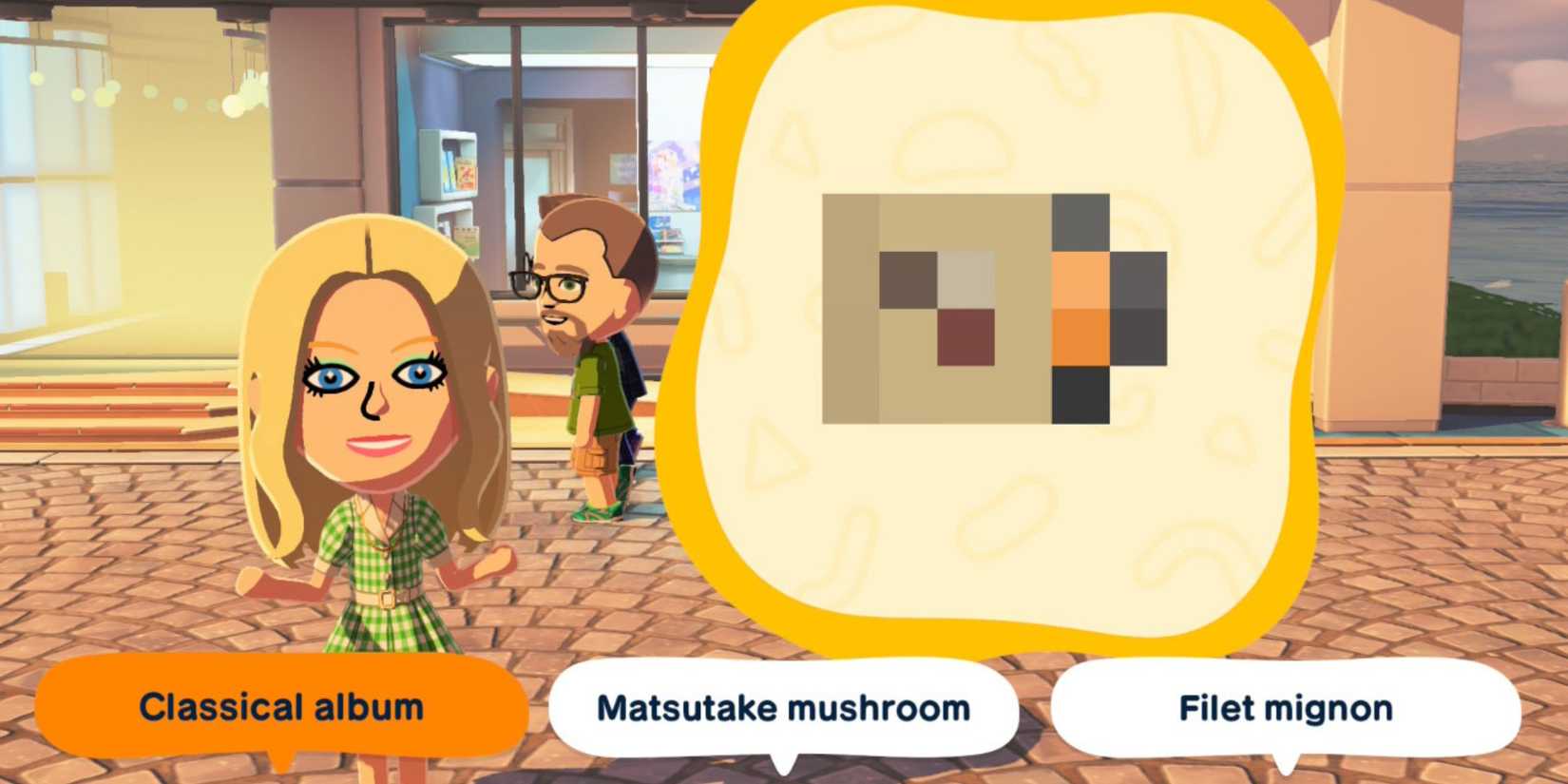 pixel quiz minigame in Tomodachi Life Living the Dream