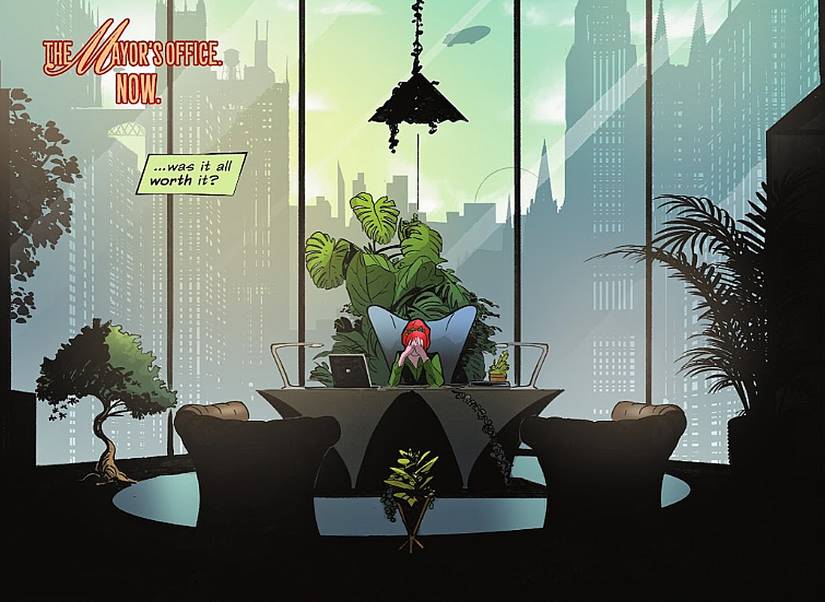 Poison Ivy #43, Ivy sitting in the Gotham mayor's office
