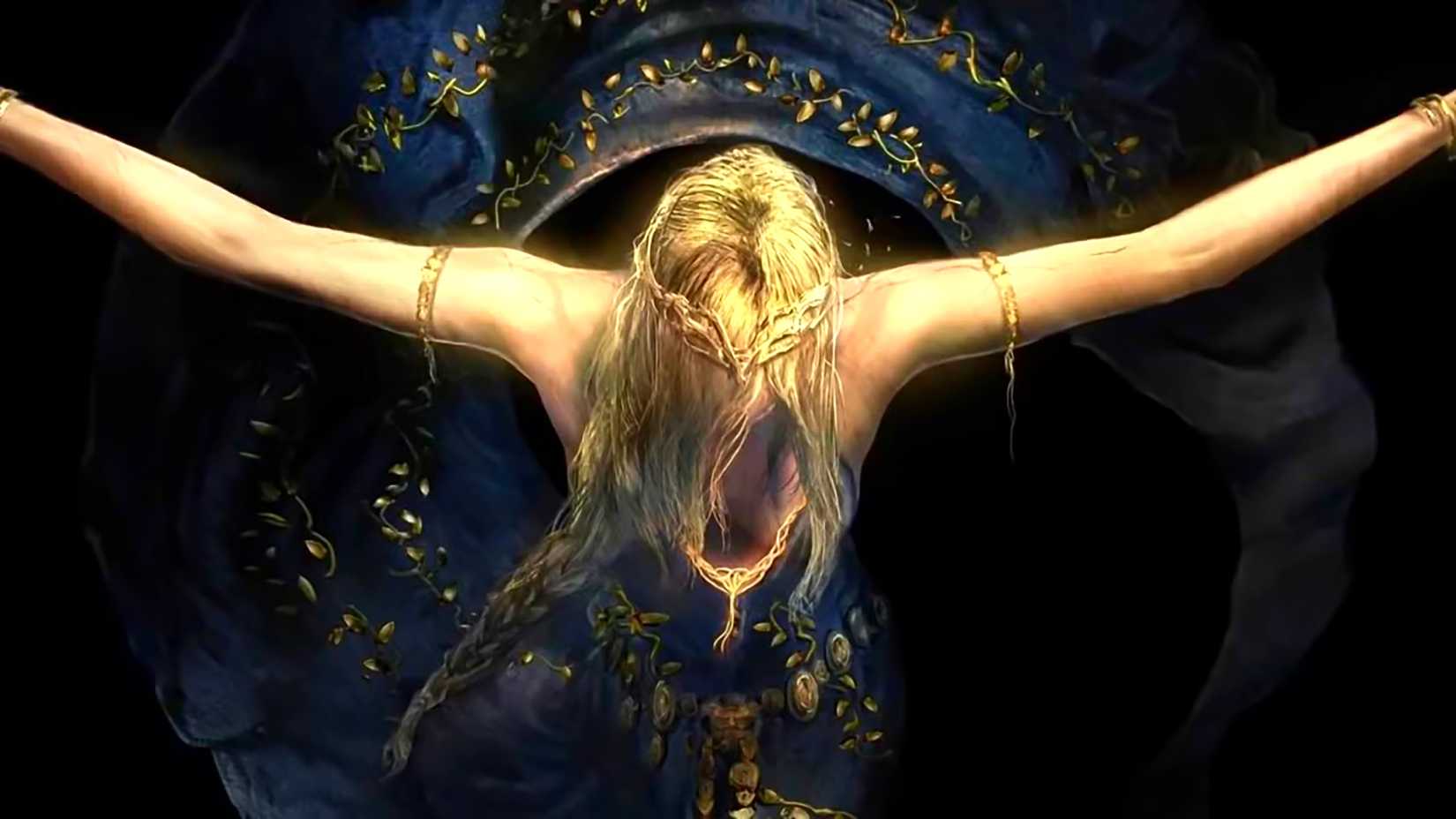 Queen Marika leaning forward in Elden Ring