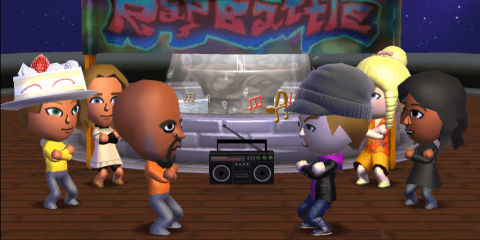 Tomodachi Life two miis having a rap battle