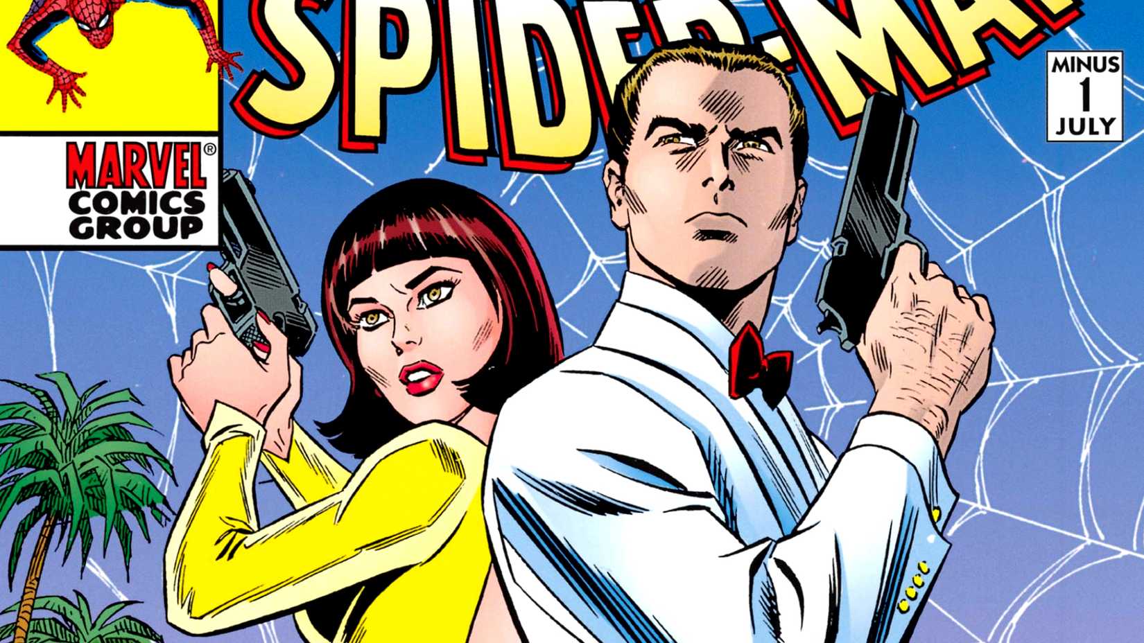 Richard and Mary Parker ready their guns in Spider-Man comic cover
