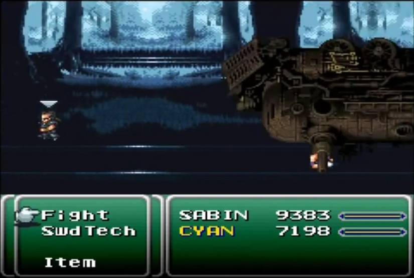 Sabin suplexes a train in final fantasy 6